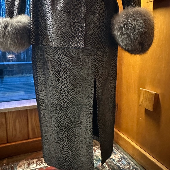 SOLINI New York Elegant Cache Evening Suit Snakeskin Black Metallic Silver 4 - Picture 3 of 16